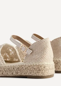 Linzi Adelina Beige Woven Two Part Espadrille Sandal