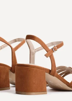 Linzi Adira Tan Faux Suede Strappy Heeled Sandals