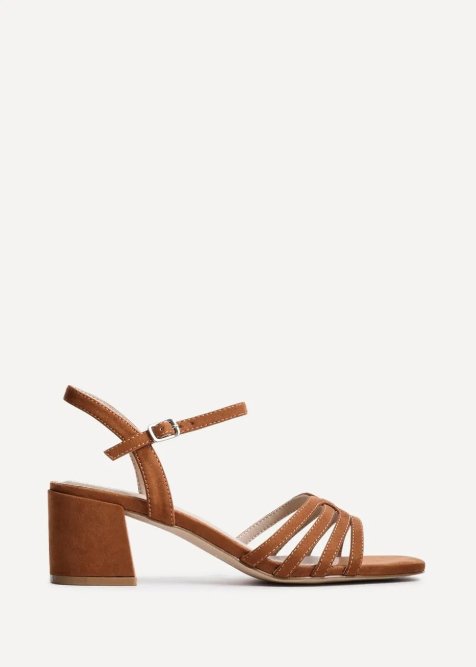 Linzi Adira Tan Faux Suede Strappy Heeled Sandals