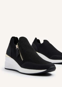 Linzi Adler Black Flyknit Wedged Trainer