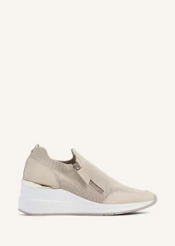 Linzi Adler Nude Flyknit Wedged Trainer