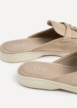 Linzi Alix Mocha Faux Suede Slip On Summer Mule