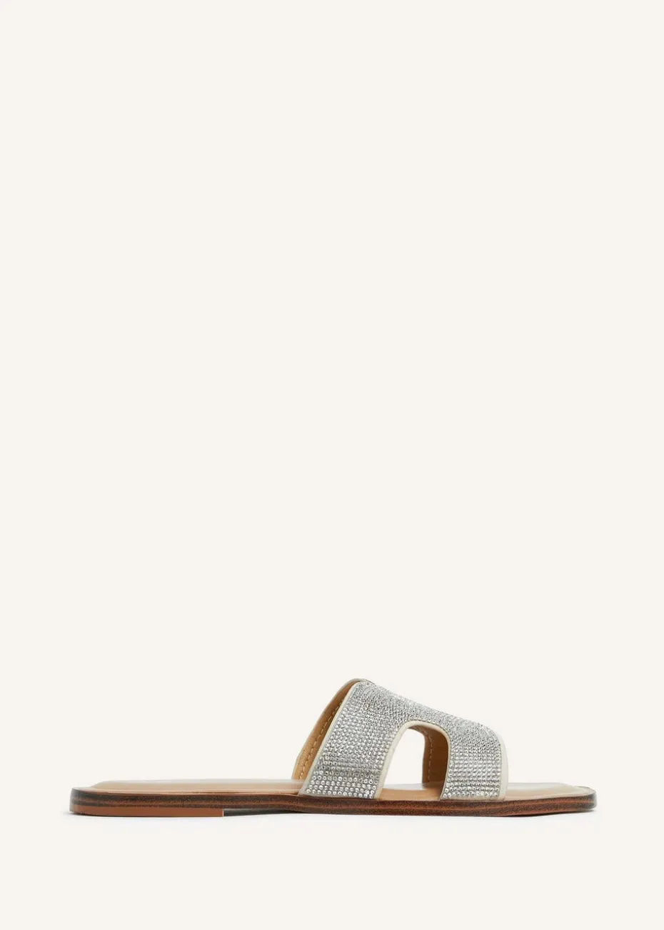 Linzi Becca Silver Diamante Embellished Slider Sandal