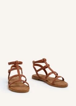 Linzi Belinda Tan Faux Leather Gladiator Style Sandal