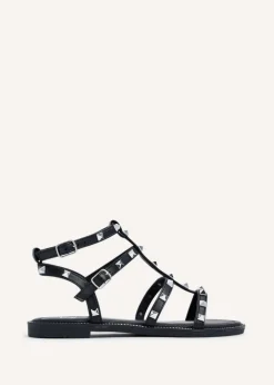 Linzi Billie Black Studded Gladiator Sandal