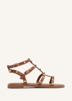 Linzi Billie Tan Studded Gladiator Sandal