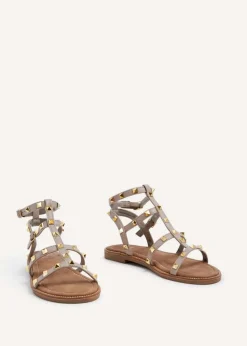 Linzi Billie Taupe Studded Gladiator Sandal