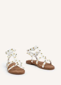 Linzi Billie White Studded Gladiator Sandal