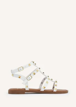 Linzi Billie White Studded Gladiator Sandal