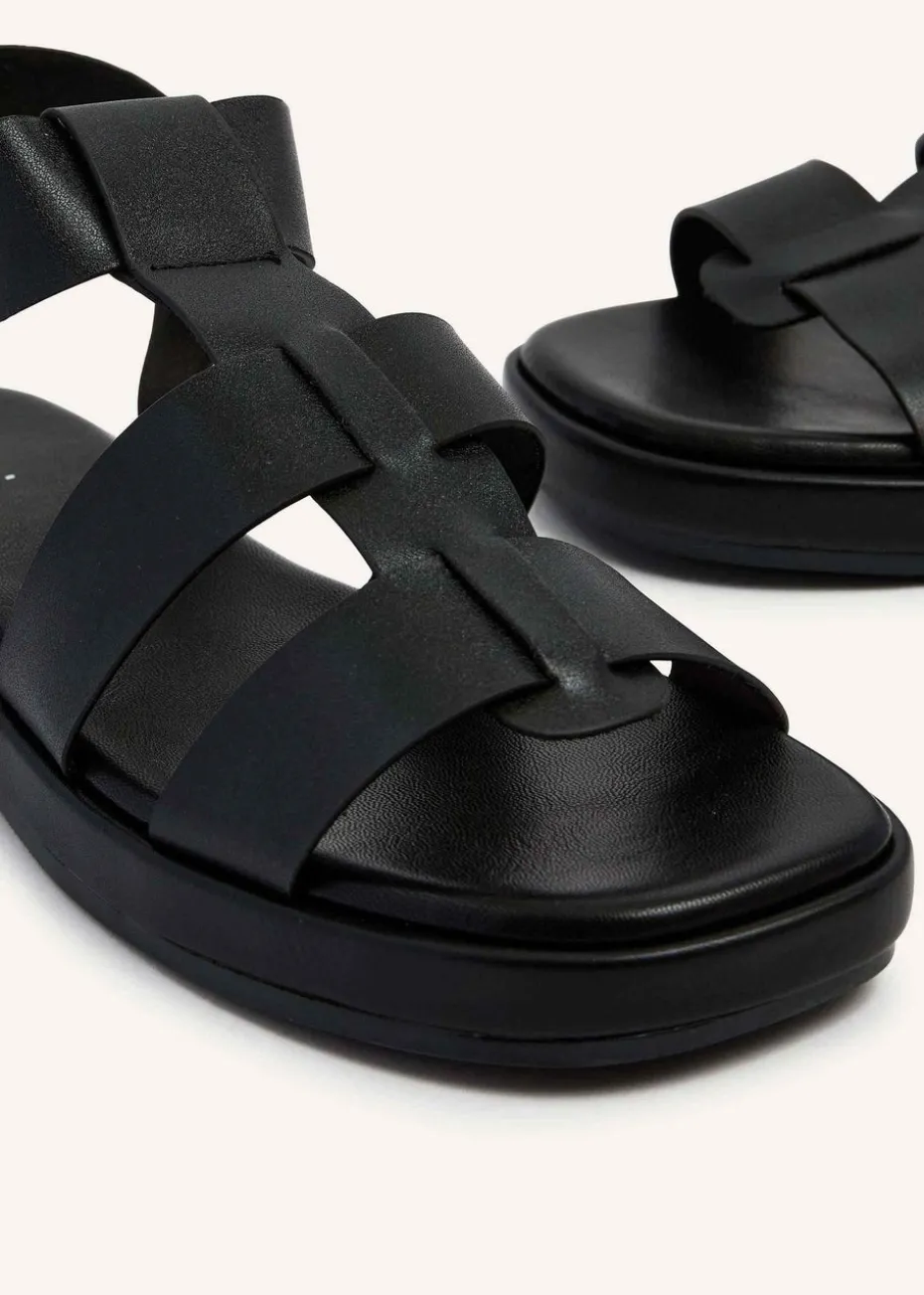 Linzi Camden Black Faux Suede Gladiator Style Sandal