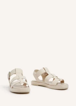 Linzi Camden Ivory Faux Leather Gladiator Style Sandal