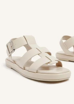 Linzi Camden Ivory Faux Leather Gladiator Style Sandal