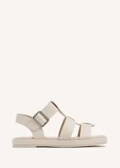 Linzi Camden Ivory Faux Leather Gladiator Style Sandal