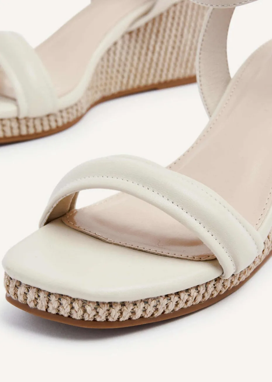 Linzi Chelsea Nude Faux Leather Rope Wedge