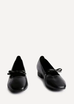 Linzi Cressida Black Faux Leather Ballet Pump