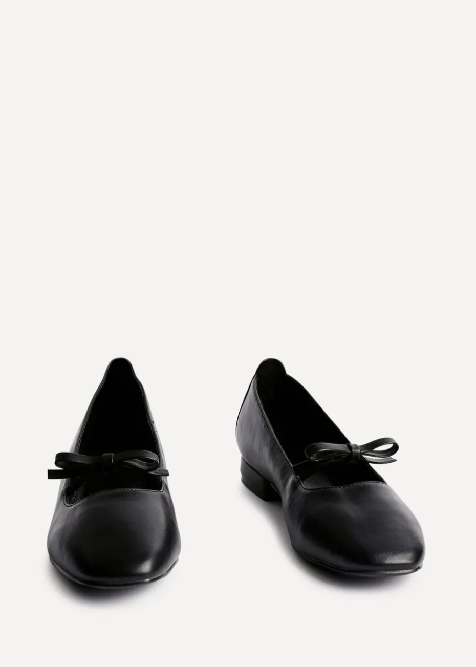 Linzi Cressida Black Faux Leather Ballet Pump