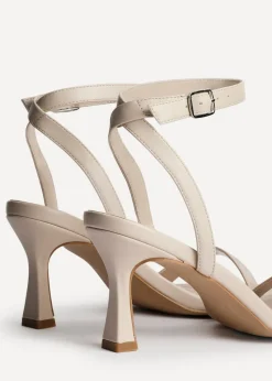 Linzi Elevate Sand Faux Leather Barely There Stiletto Heeled Sandals