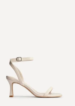Linzi Elevate Sand Faux Leather Barely There Stiletto Heeled Sandals