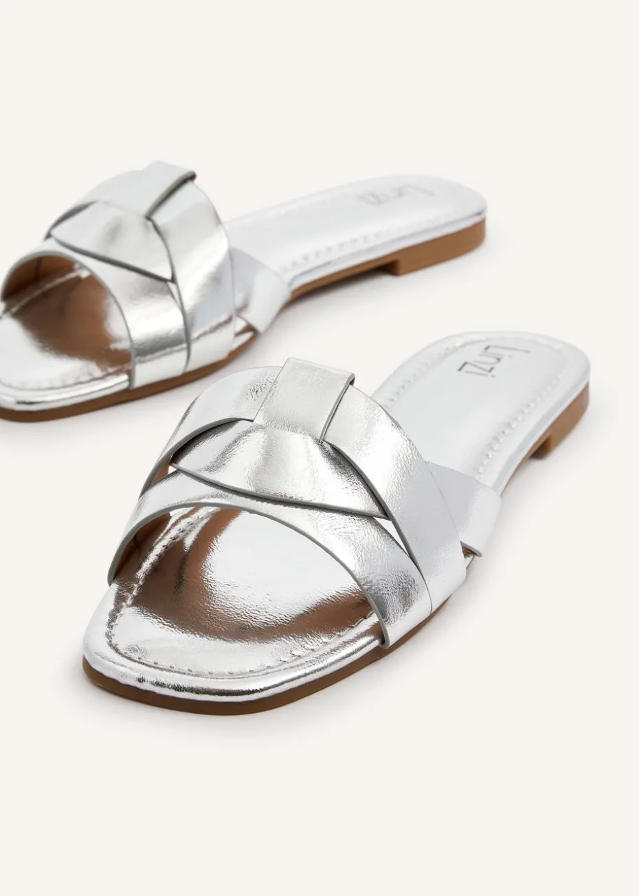 Linzi Fletcher Silver Faux Leather Slider