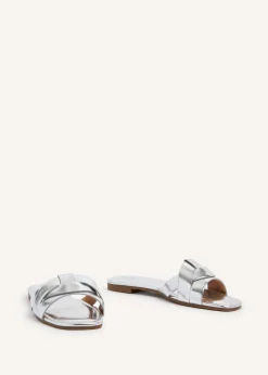 Linzi Fletcher Silver Faux Leather Slider