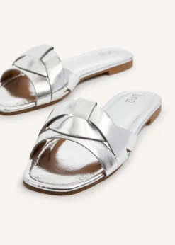 Linzi Fletcher Silver Faux Leather Slider
