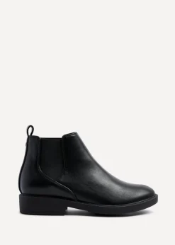 Linzi Karina Black Faux Leather Classic Chelsea Boot