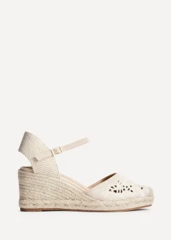 Linzi Kayla Beige Closed Toe Wedge