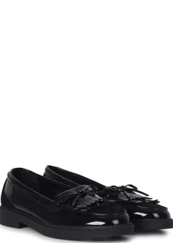Linzi Mallo Black Faux Suede & Leather Classic Loafer