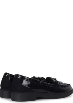 Linzi Mallo Black Faux Suede & Leather Classic Loafer