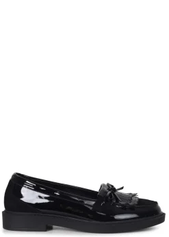 Linzi Mallo Black Faux Suede & Leather Classic Loafer