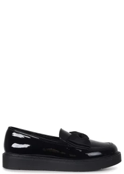Linzi Nadia Black Faux Patent Loafer