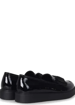 Linzi Nadia Black Faux Patent Loafer