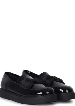 Linzi Nadia Black Faux Patent Loafer