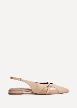 Linzi Prague Nude Faux Leather Pointed Toe Ballet Flat