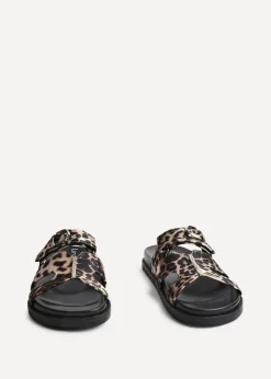 Linzi Rowan Leopard Print Footbed Linked Design Sandal