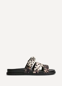 Linzi Rowan Leopard Print Footbed Linked Design Sandal
