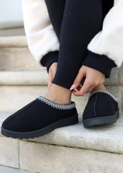 Linzi Tammy Black Suede Slipper