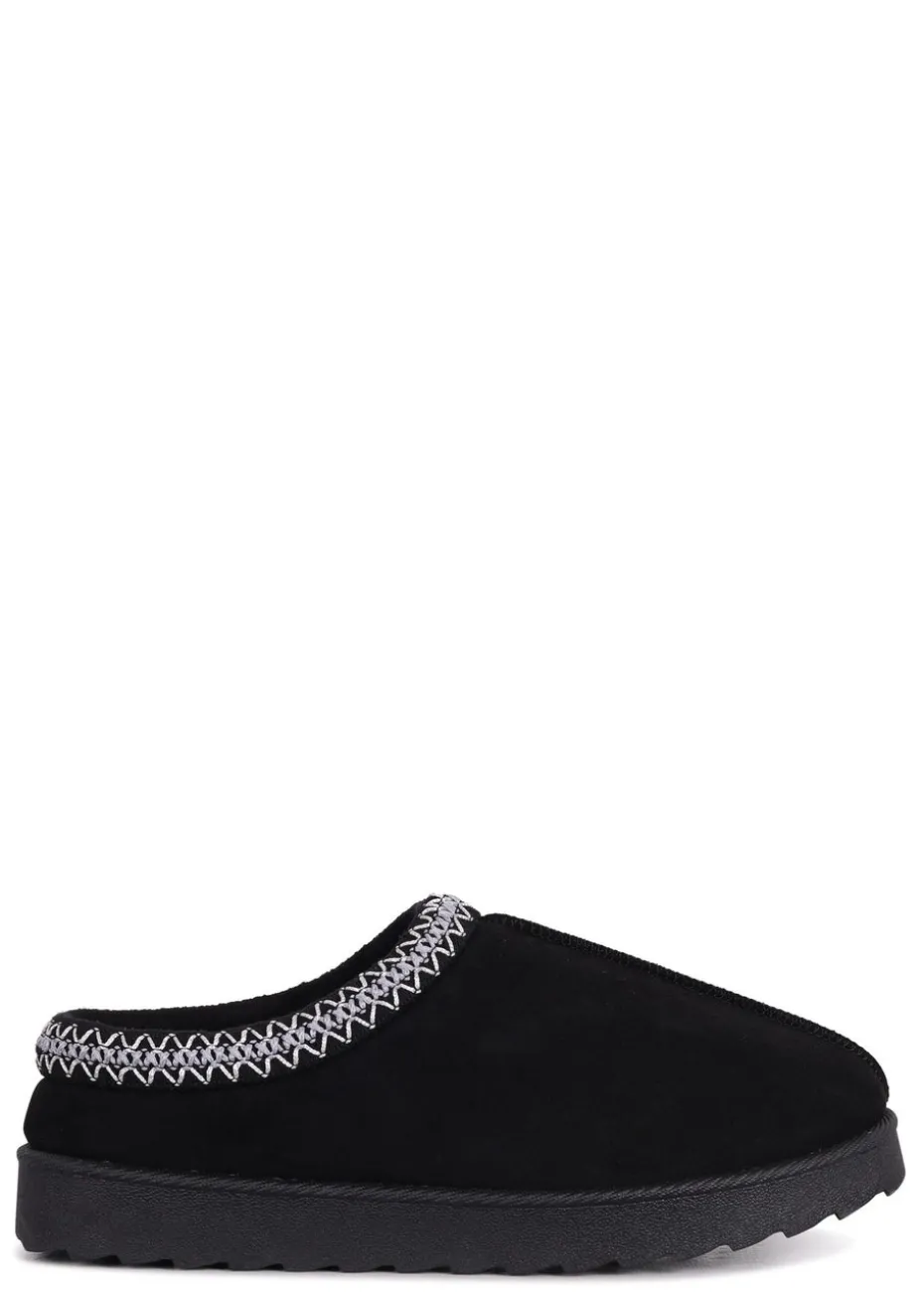 Linzi Tammy Black Suede Slipper