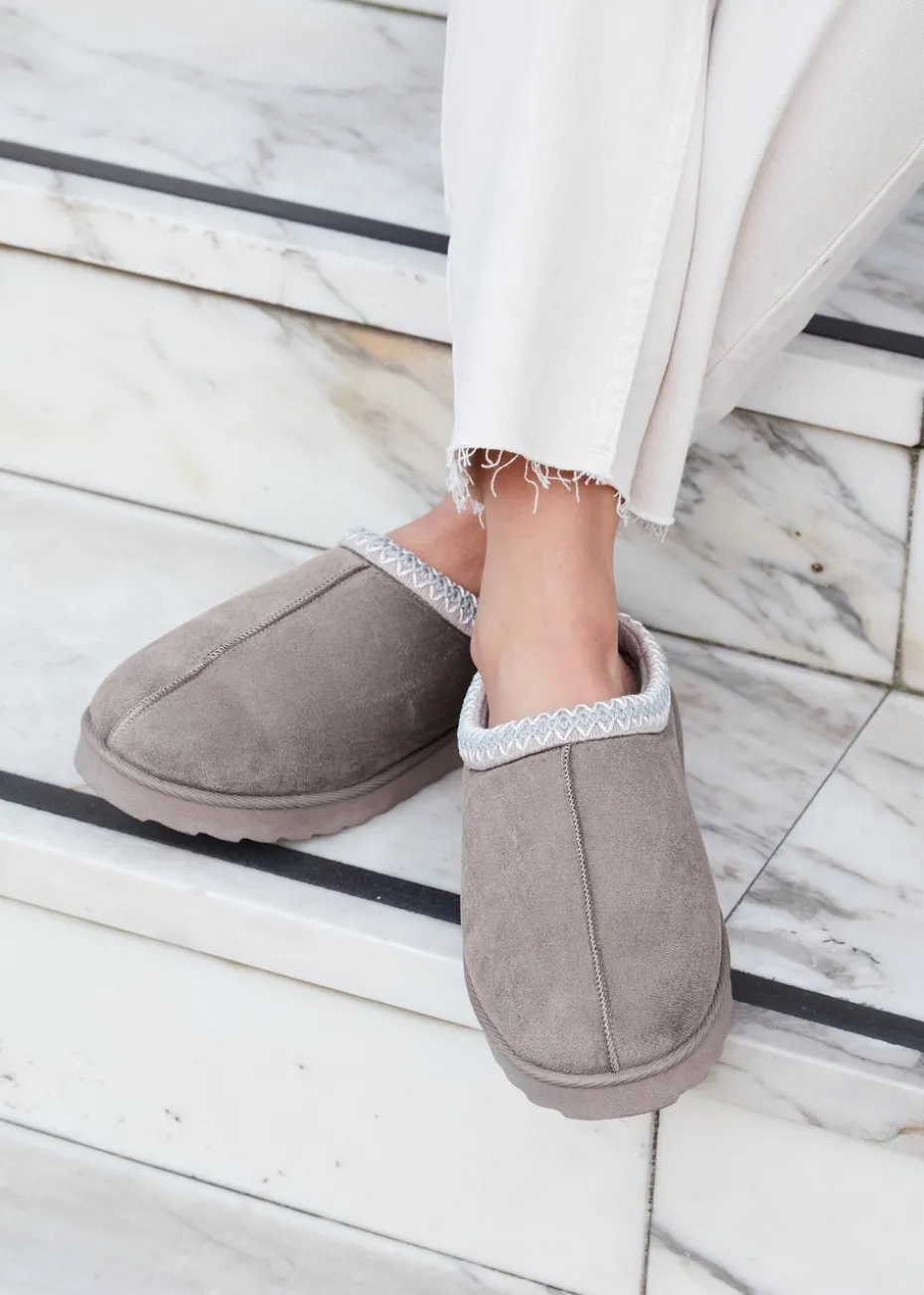 Linzi Tammy Grey Suede Slipper