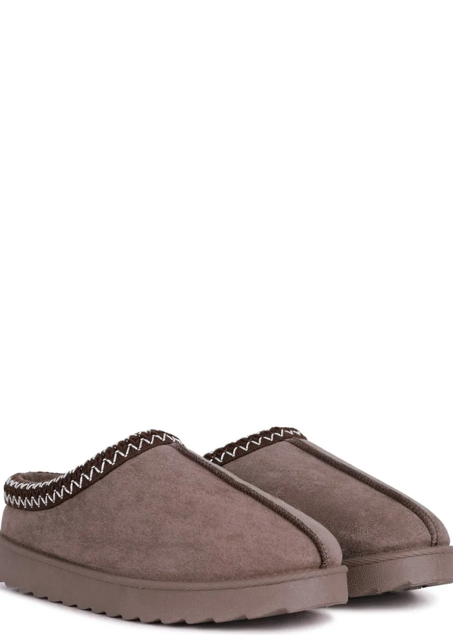 Linzi Tammy Mocha Suede Slipper