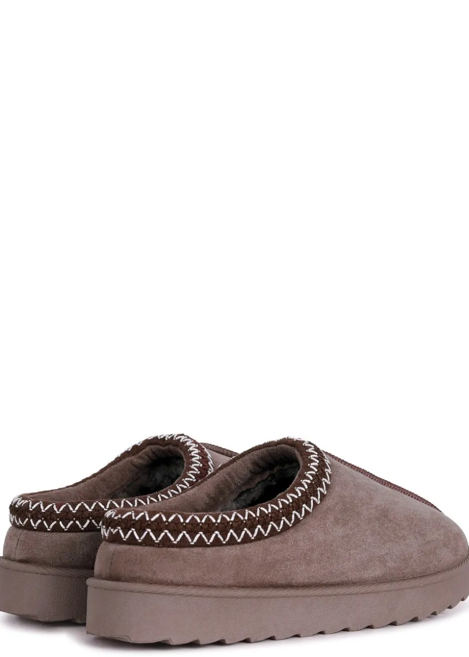 Linzi Tammy Mocha Suede Slipper