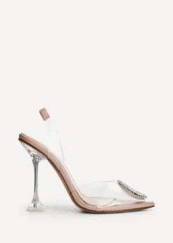 Linzi Tamsin Sand Perspex Court Heel