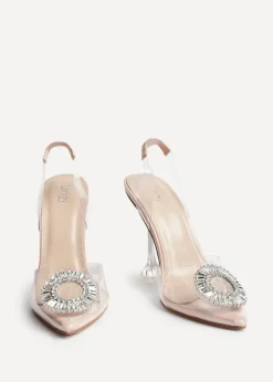 Linzi Tamsin Sand Perspex Court Heel