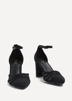Linzi Tasha Black Scuba Block Court Heel