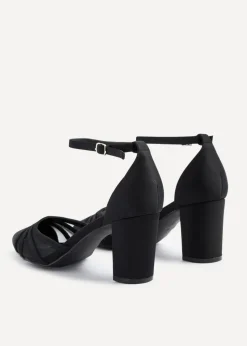 Linzi Tasha Black Scuba Block Court Heel