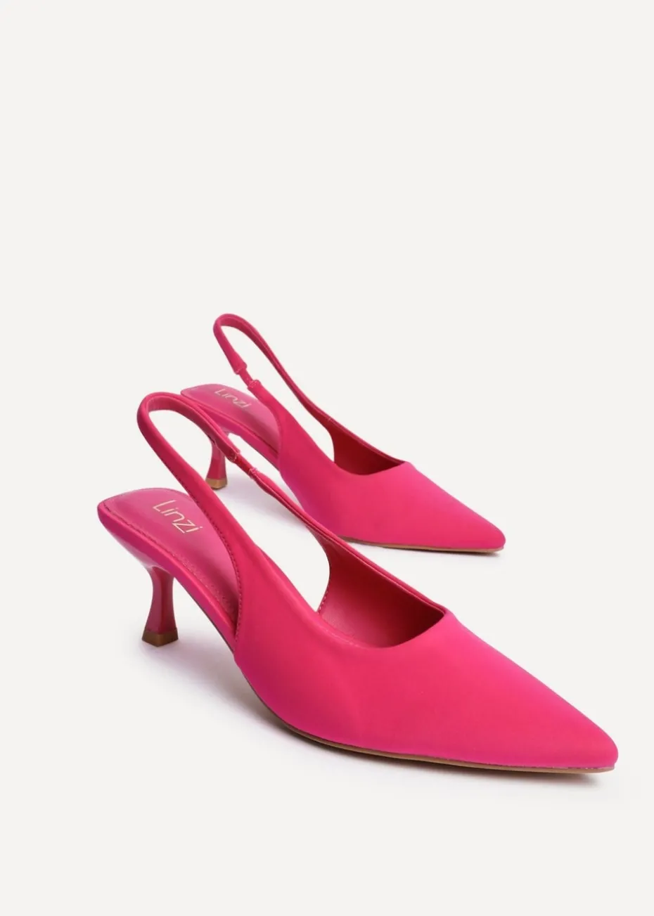 Linzi Tavia Fuchsia Scuba Slingback Court Heels