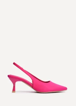 Linzi Tavia Fuchsia Scuba Slingback Court Heels