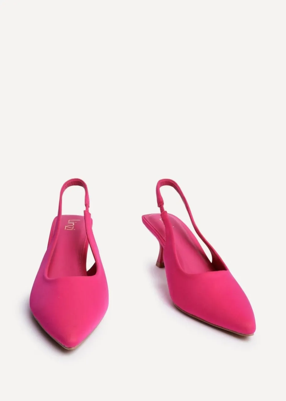 Linzi Tavia Fuchsia Scuba Slingback Court Heels