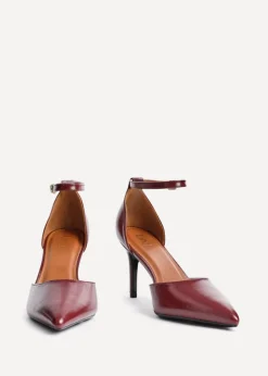 Linzi Thea Burgundy Faux Leather Classic Stiletto Court Heel