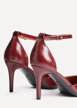 Linzi Thea Burgundy Faux Leather Classic Stiletto Court Heel